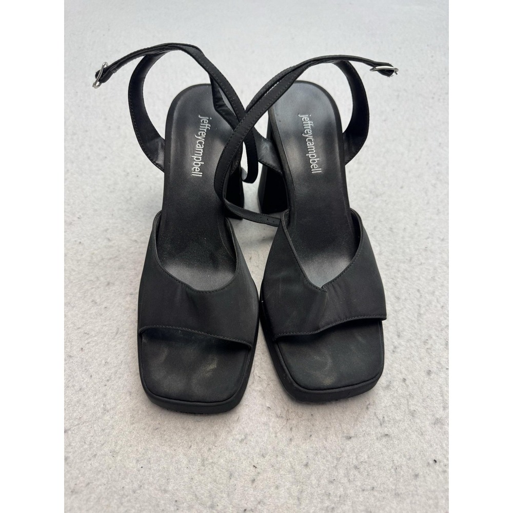 Jeffrey Campbell Sandals Womens Size 8 Black Platform Block Heel Slingback